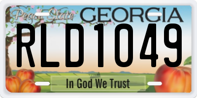 GA license plate RLD1049