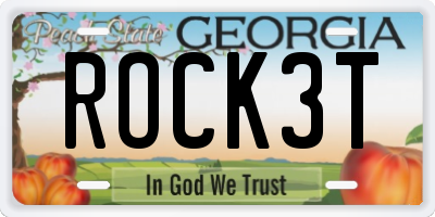 GA license plate ROCK3T