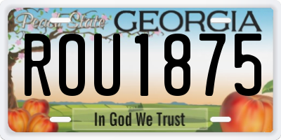 GA license plate ROU1875