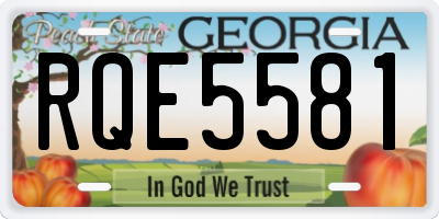 GA license plate RQE5581