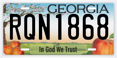 GA license plate RQN1868