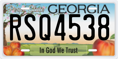 GA license plate RSQ4538