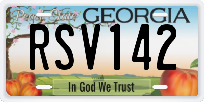 GA license plate RSV142