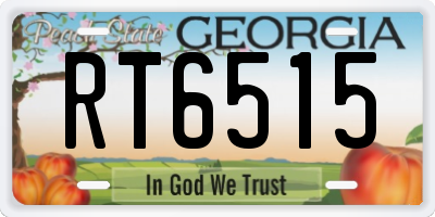 GA license plate RT6515
