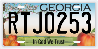 GA license plate RTJ0253