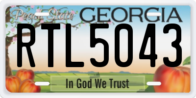 GA license plate RTL5043