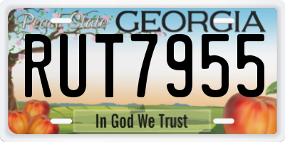 GA license plate RUT7955