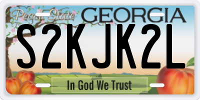 GA license plate S2KJK2L