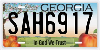 GA license plate SAH6917