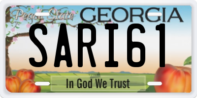 GA license plate SARI61