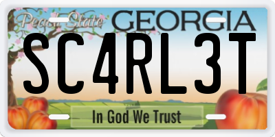 GA license plate SC4RL3T