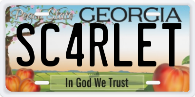 GA license plate SC4RLET