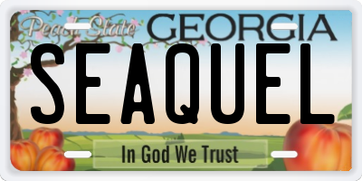 GA license plate SEAQUEL