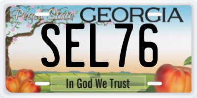 GA license plate SEL76