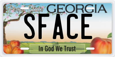 GA license plate SFACE