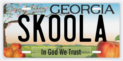 GA license plate SKOOLA