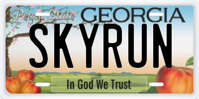 GA license plate SKYRUN