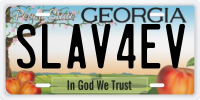 GA license plate SLAV4EV