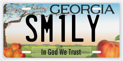 GA license plate SM1LY