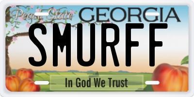 GA license plate SMURFF