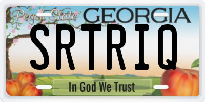 GA license plate SRTRIQ