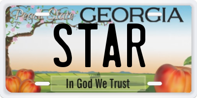 GA license plate STAR