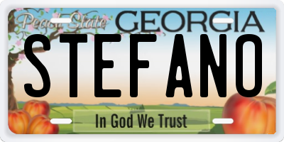 GA license plate STEFANO