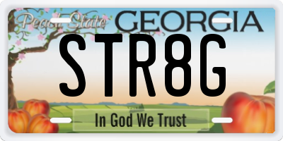 GA license plate STR8G