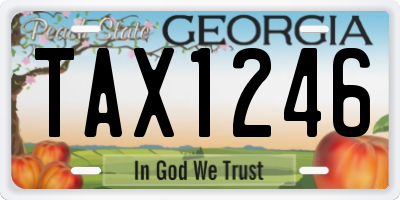 GA license plate TAX1246