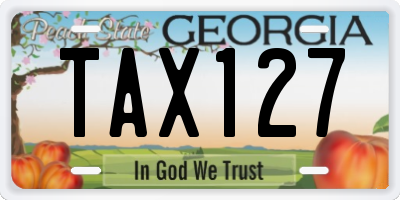 GA license plate TAX127