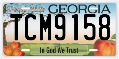 GA license plate TCM9158