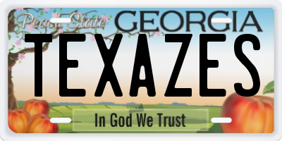 GA license plate TEXAZES