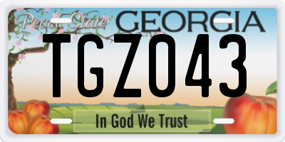 GA license plate TGZ043