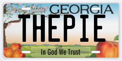 GA license plate THEPIE