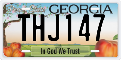 GA license plate THJ147