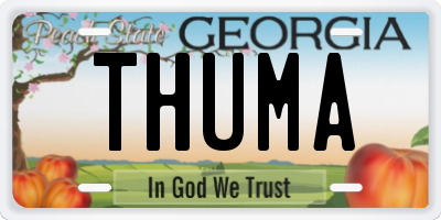 GA license plate THUMA