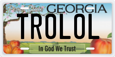 GA license plate TR0L0L