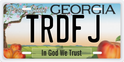 GA license plate TRDFJ