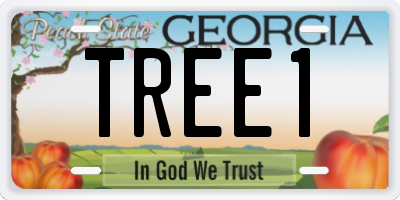 GA license plate TREE1