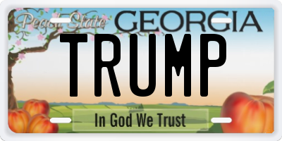 GA license plate TRUMP