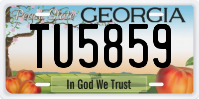 GA license plate TU5859