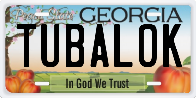 GA license plate TUBAL0K