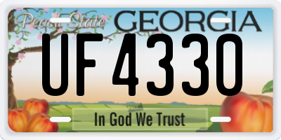 GA license plate UF4330