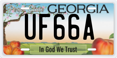 GA license plate UF66A