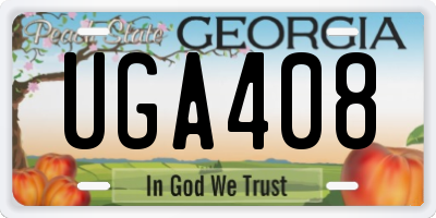 GA license plate UGA408