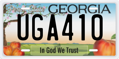 GA license plate UGA410