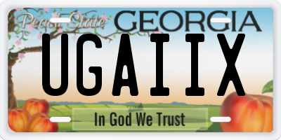 GA license plate UGAIIX