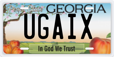 GA license plate UGAIX