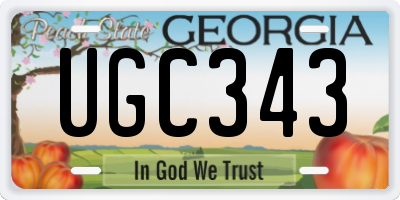 GA license plate UGC343