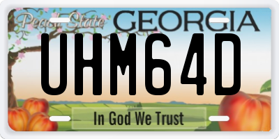 GA license plate UHM64D